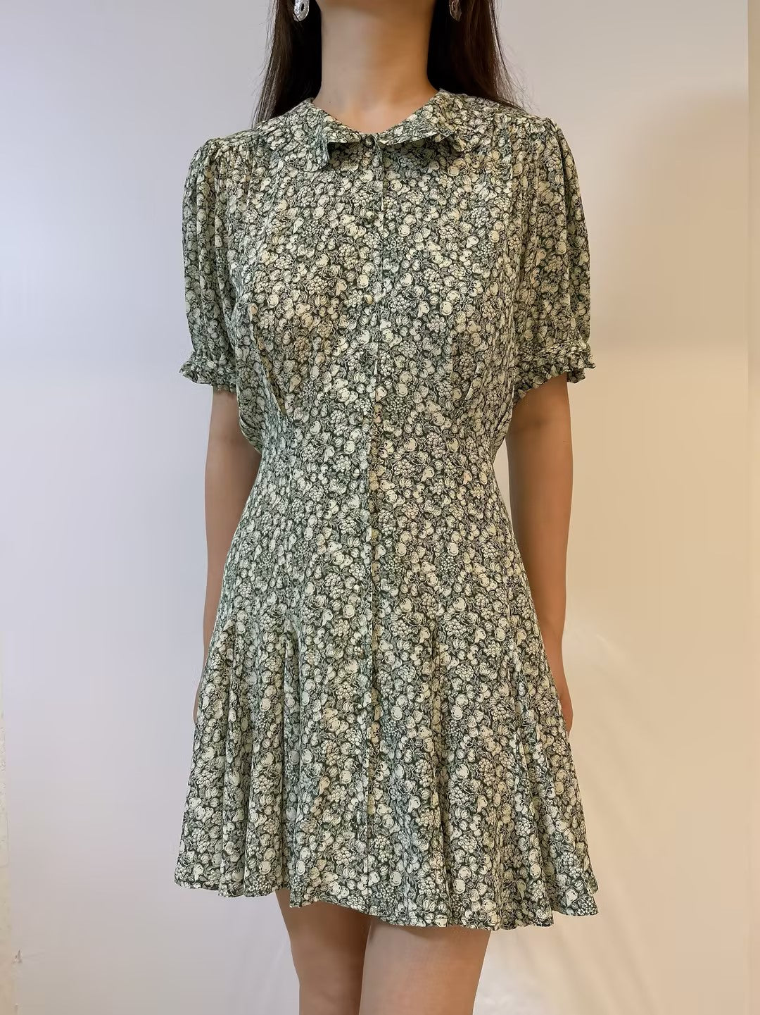 Brixton Silk Dress in Pomme et Poire Floral