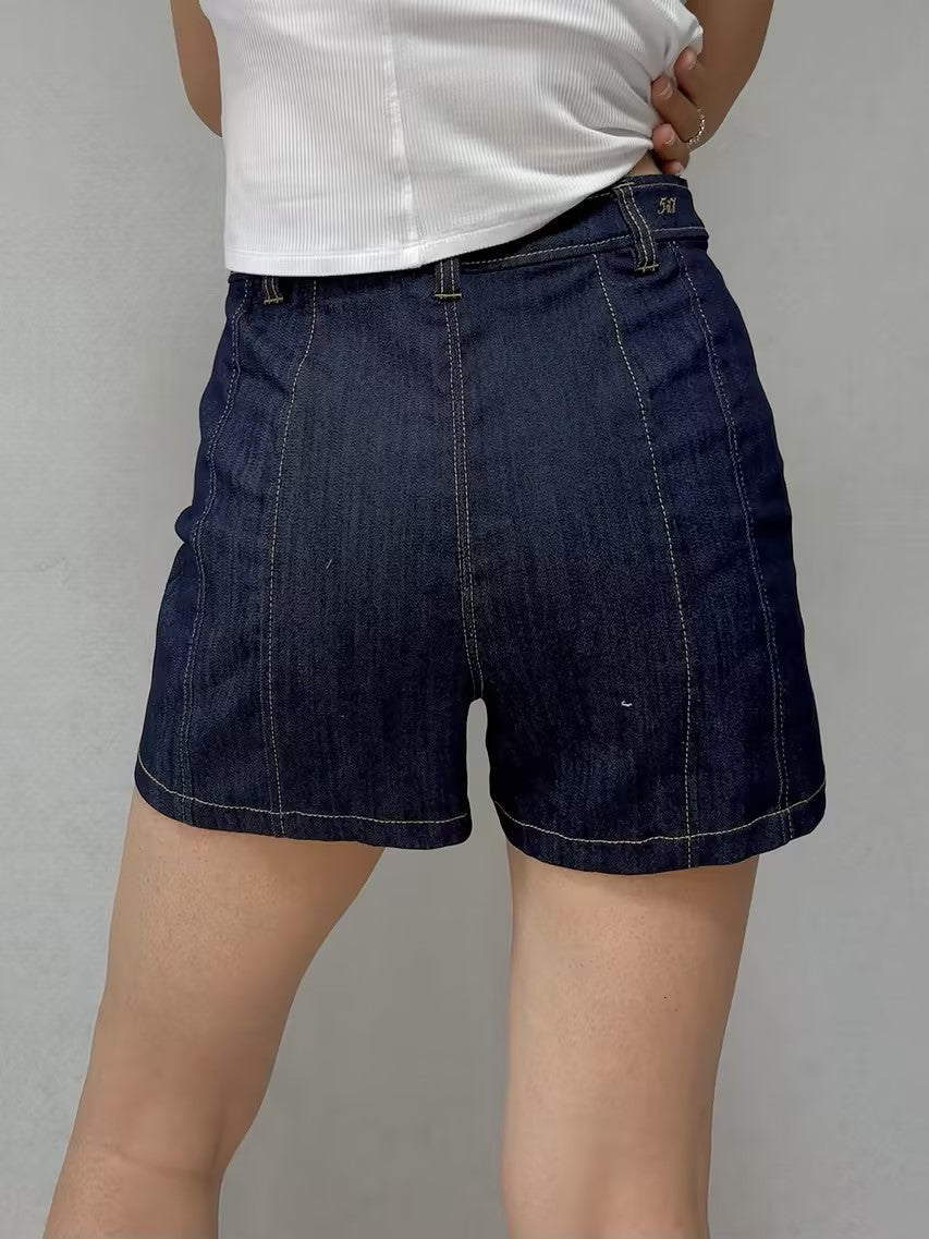 Short zippé en jean Etta