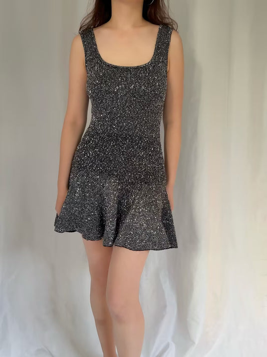 LSF Sequin Stretch Mini Dress - Black