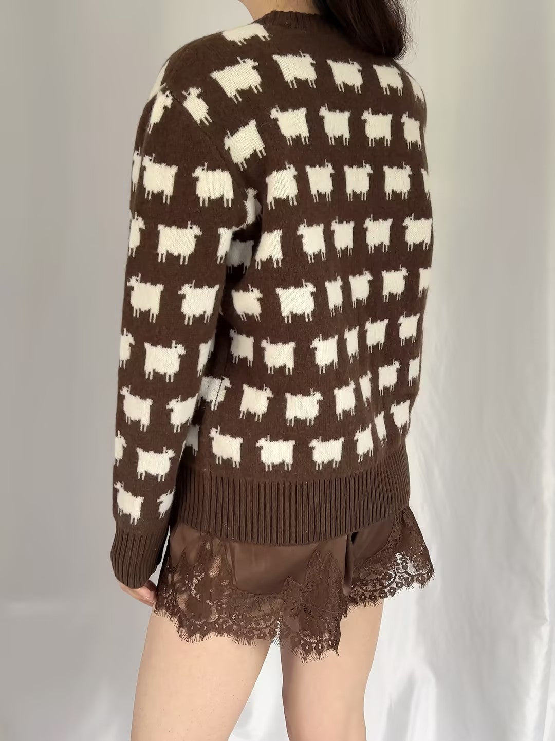 WW Men's Wool Sheep Sweater - Brown (contact for other sizes)