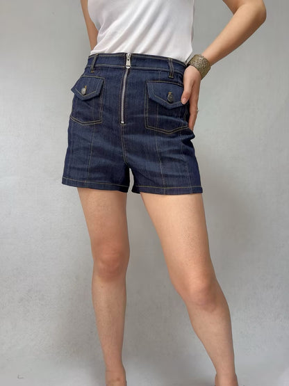 Etta Denim Zip Shorts [size 6 sample sale]