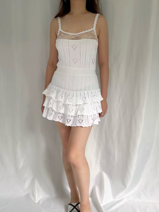 LSF Kalene Knit Dress - Wisteria White