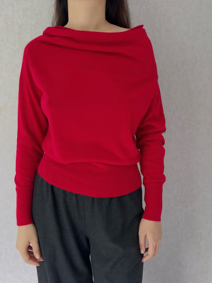 Lean On My Shoulder Eco Sweater - Red
