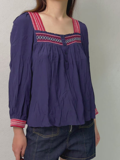 Tomer Square Neckline Blouse [size 0 sample sale]